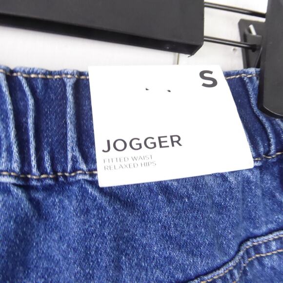 Forever 21 Denim Jogger Pants Womens SZ S Cargo Pockets High Rise Elastic Waist - Picture 13 of 16